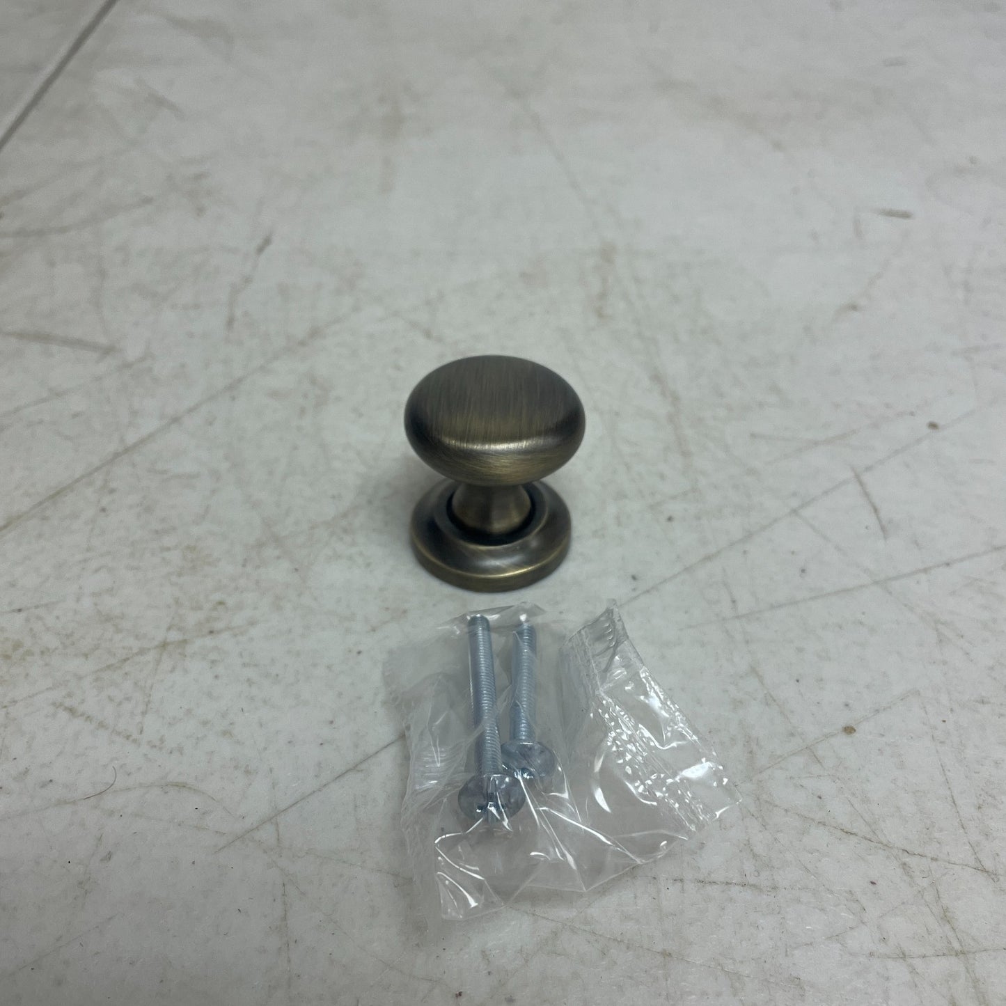 Signature Hardware 1-1/4" Brass Round Knob w/ Beveled Base Plate Antique Brass