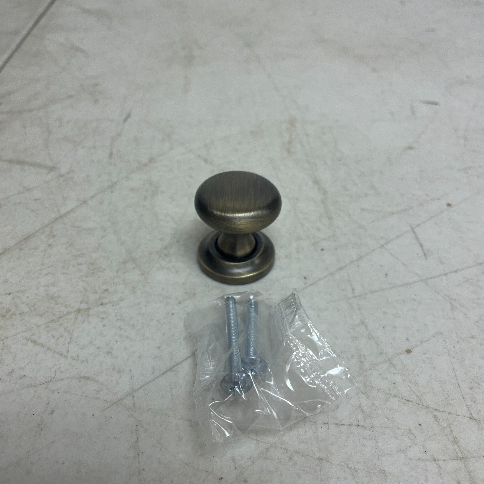 Signature Hardware 1-1/4" Brass Round Knob w/ Beveled Base Plate Antique Brass