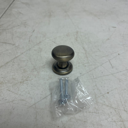 Signature Hardware 1-1/4" Brass Round Knob w/ Beveled Base Plate Antique Brass