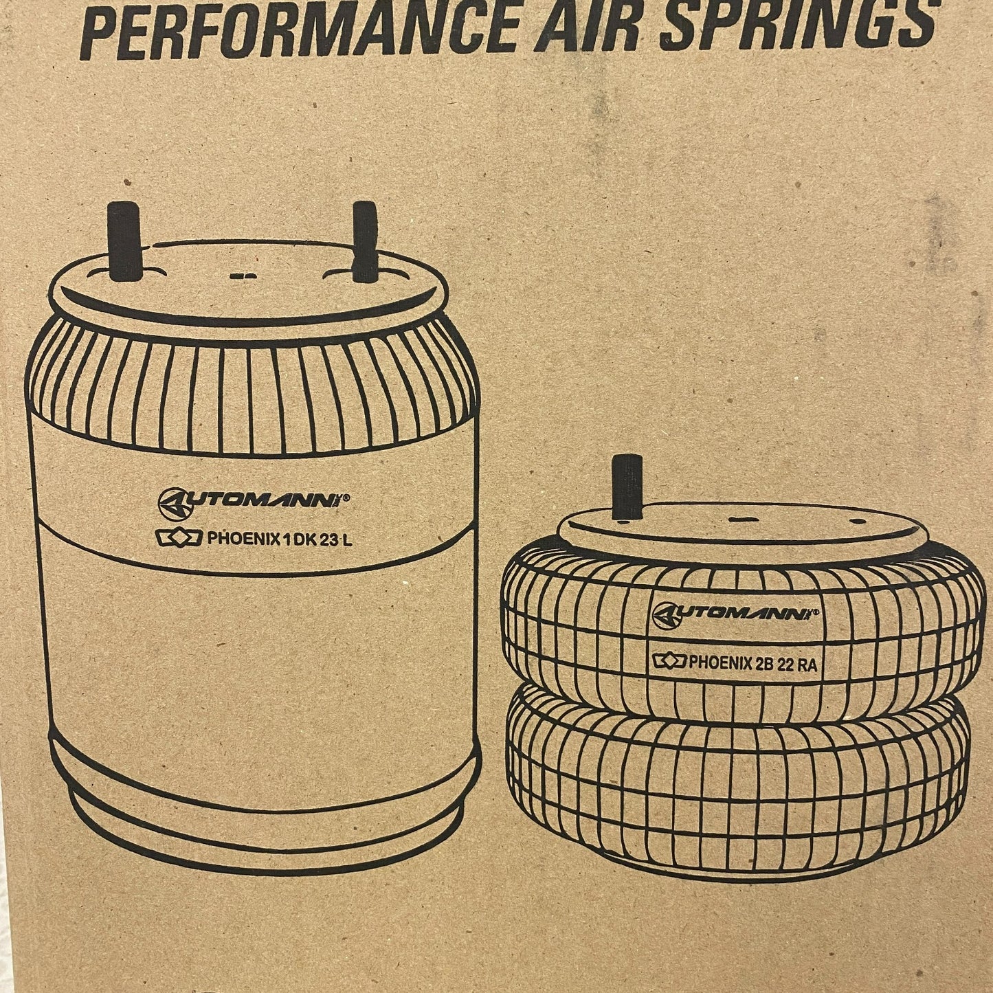 Automann Phoenix Rolling Lobe Air Spring Assembly Black AB1DK23N-9367