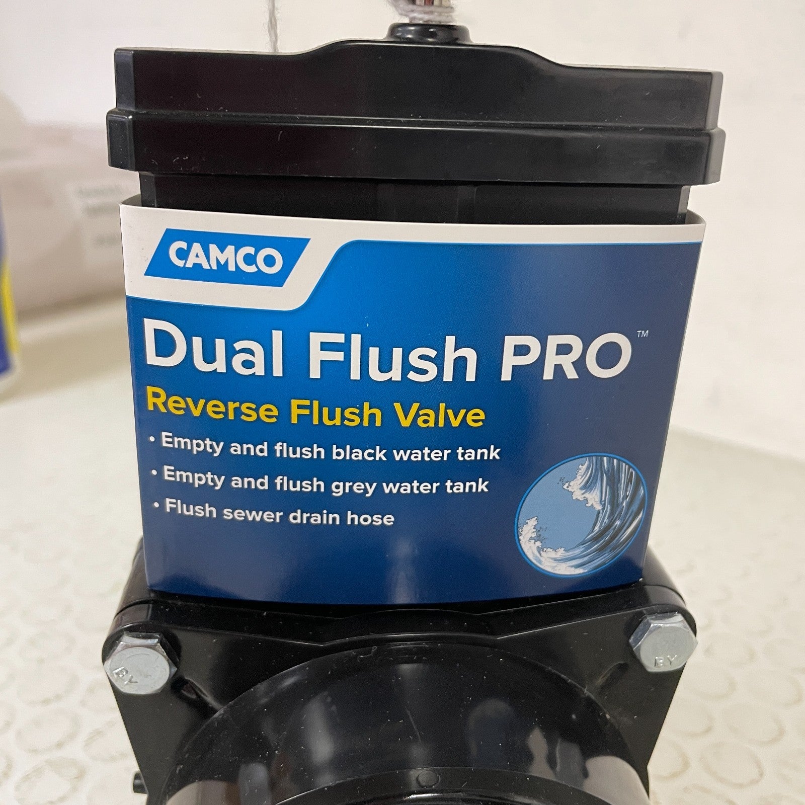 Camco 39062 Dual Flush Pro RV Holding Tank Rinser w  Gate Valve Reverse Flush
