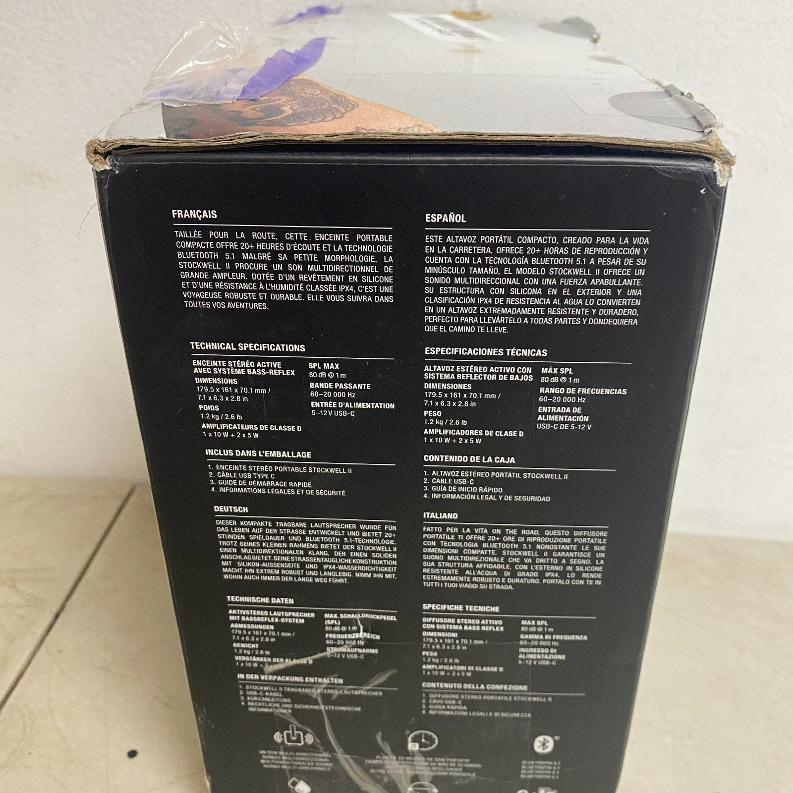 Marshall Stockwell II Portable Bluetooth Speaker Black Brass