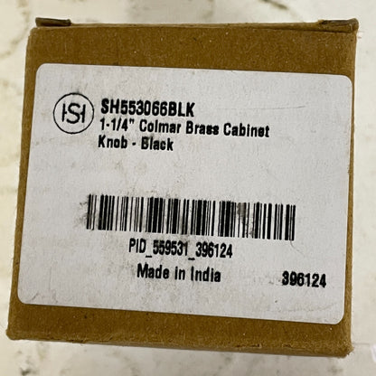 Signature Hardware 1-1/4" Colmar Brass Cabinet Knob - 2 pack - Black SH553066BLK