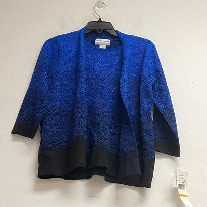 Alfred Dunner Women's 3/4 Sleeve Layered Look Cardigan Sweater Size PS Cobalt