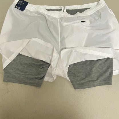 DSG Men's 5" Training 2-in-1 Agility Short Built-in Liner Pure White/Mid Gray