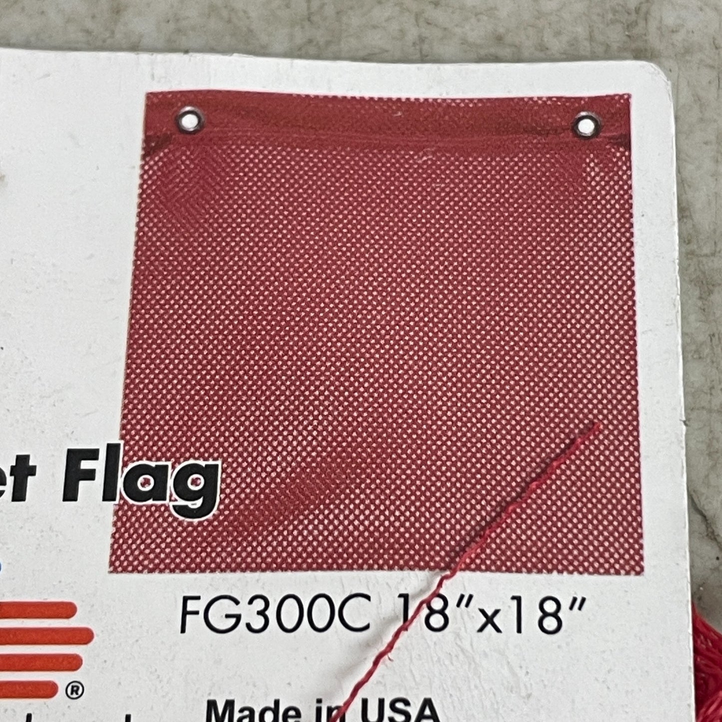 SafeTruck Red Jersey Safety Flag 18" x 18" FG300C with Heavy-Duty Grommets