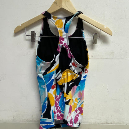 DSG Women's Swim Skylar Printed Floral Top Trop Halter Straps Black 2757PRT