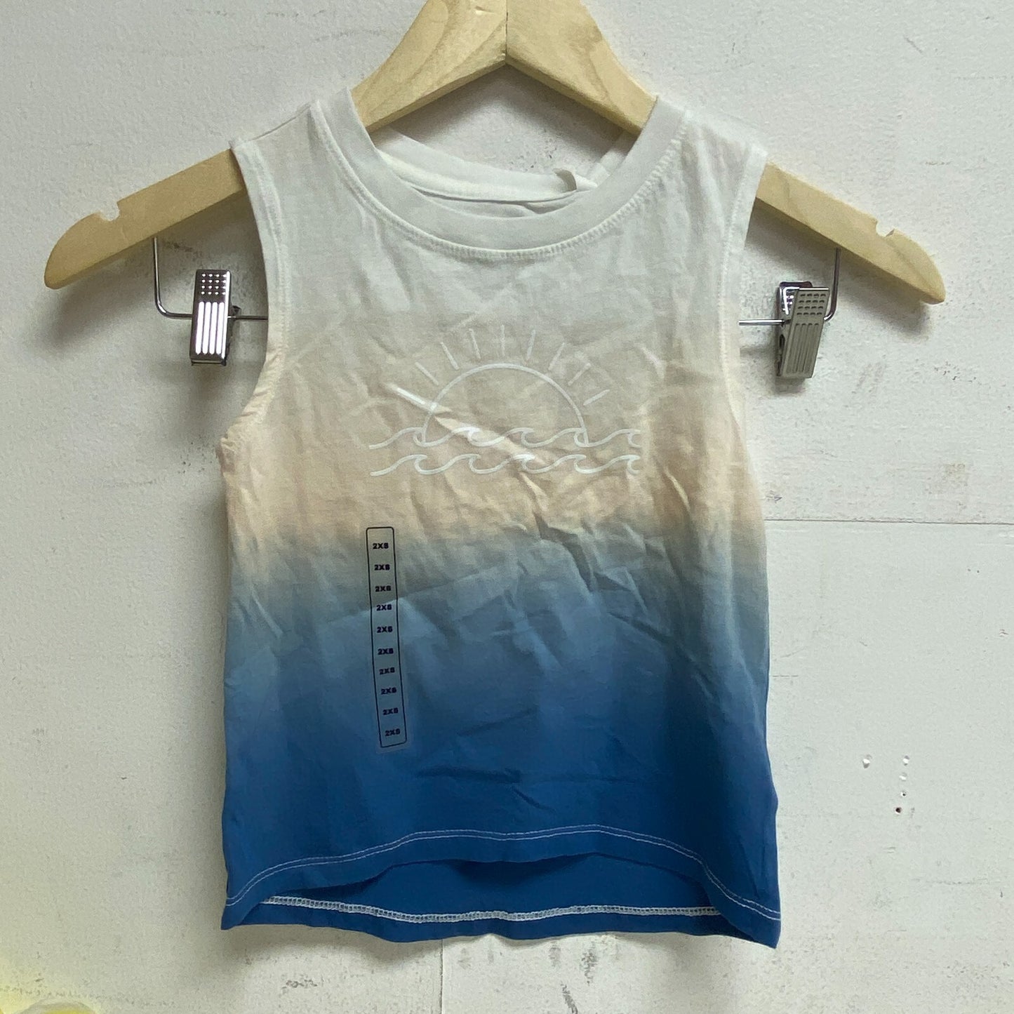 DSG Girls BF Graphic Muscle Tank Peach Milk Waves DAG13124W BRAND NEW