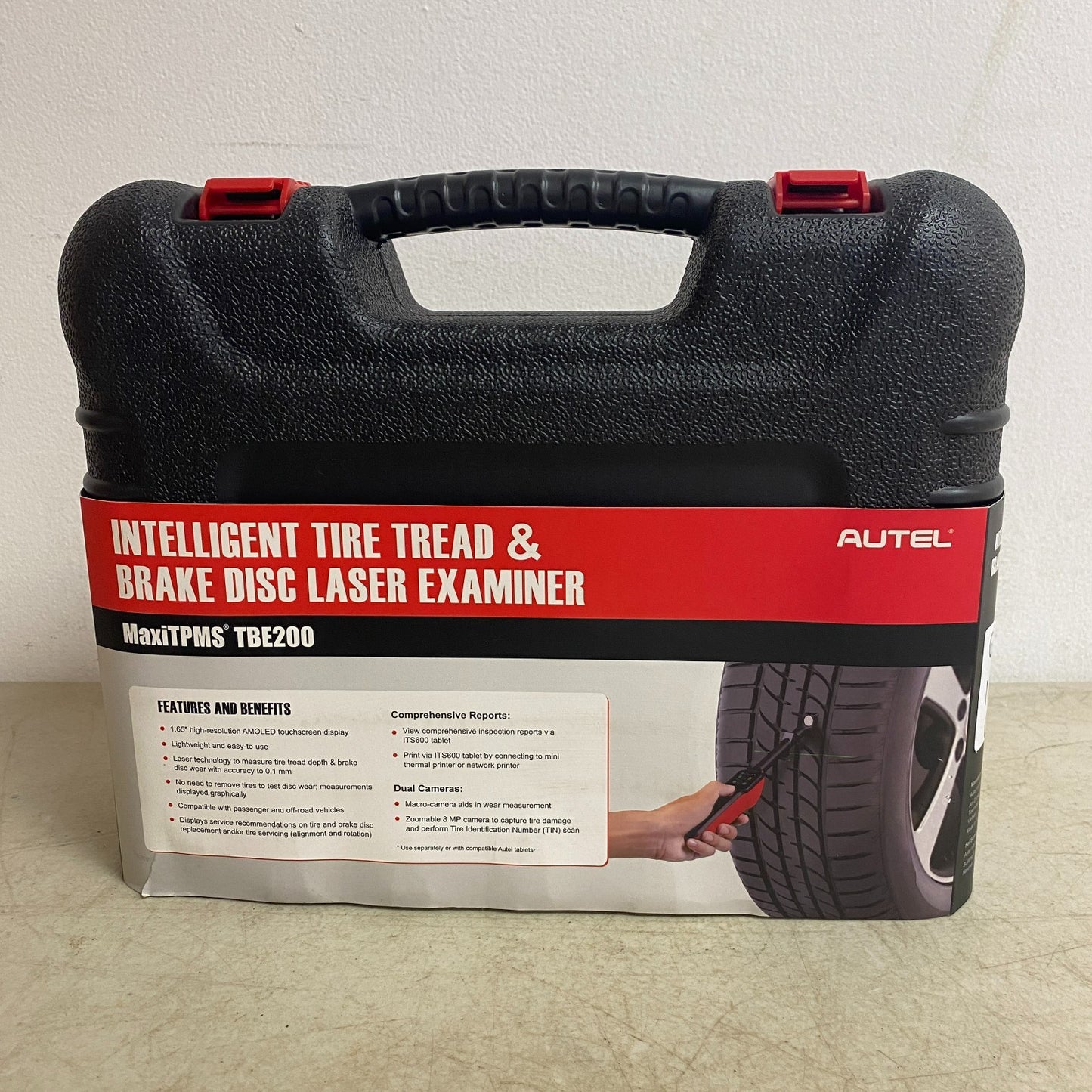 AUTEL MaxiTPMS TBE200 Laser Tire Tread & Brake Disc Wear Examiner Black