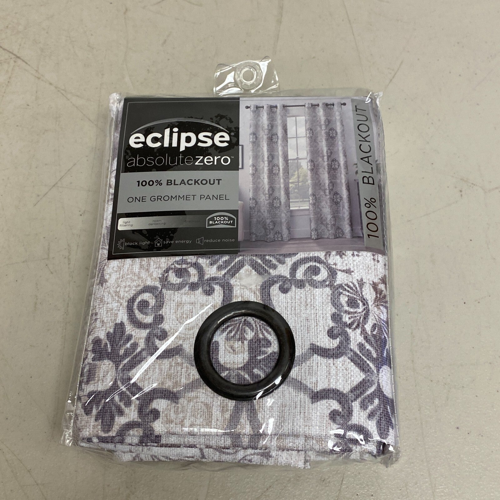 Eclipse Martina Medallion Absolute Zero 100% Blackout Curtain Panel  40 inx84 in