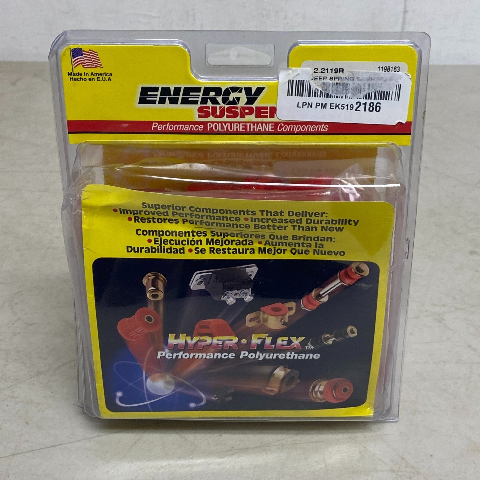 Energy Suspension Hyper-Flex Leaf Spring Bushing Set Red 2.2119R