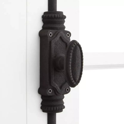 Signature Hardware Beaded Iron Door Cremone Bolt - Black Powder Coat