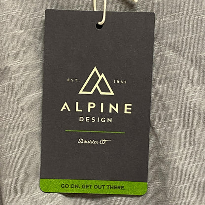 Alpine Design Mens AD M Slub Tee Grey Solid Short Sleeve Crew Neck ADM13104
