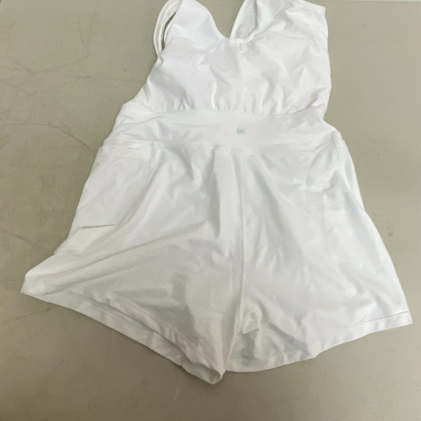 Calia Womens Run Racerbak Romper Pure White Sleeveless Solid Stylish WAX15046