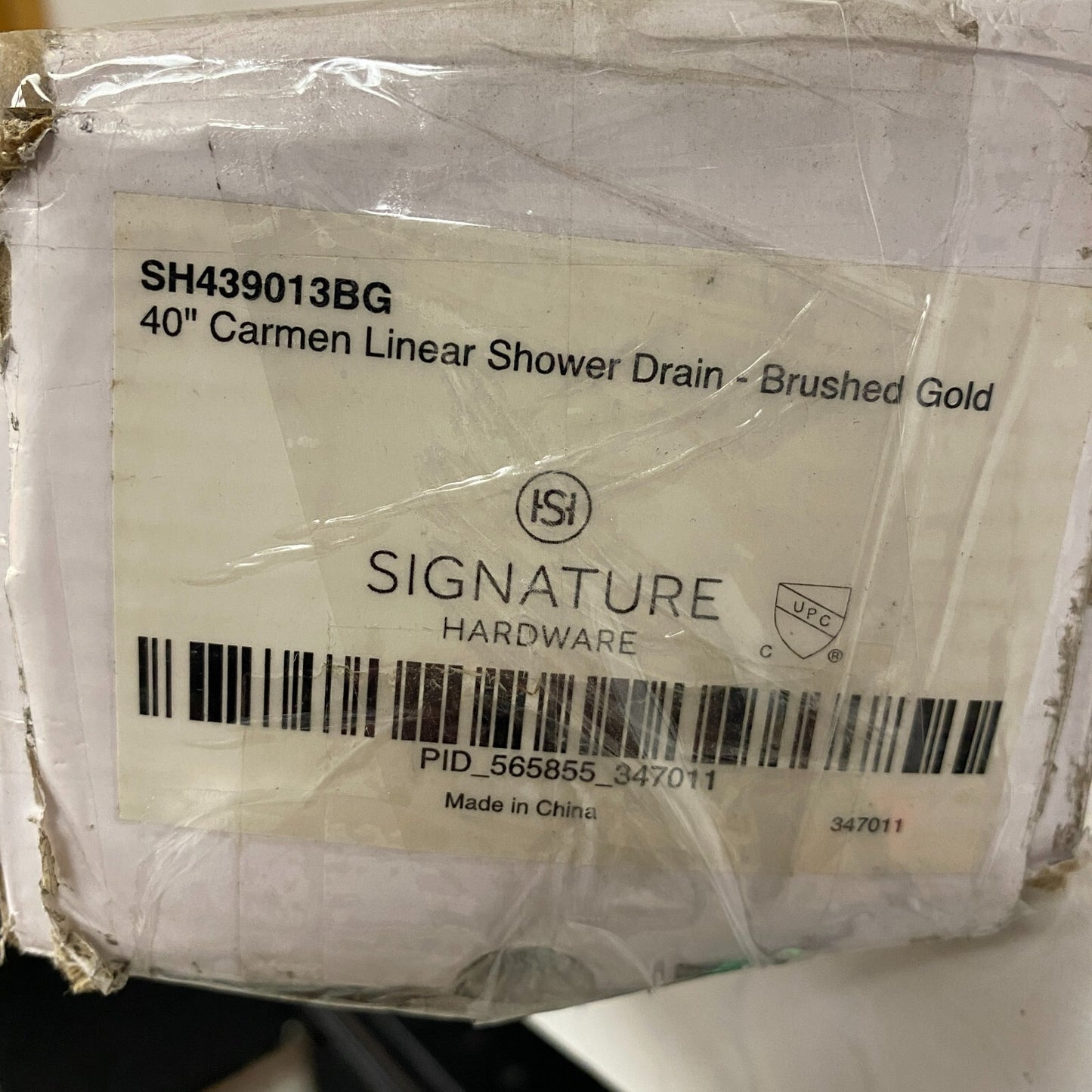 Signature Hardware 40" Carmen Linear Shower Drain - Brushed Gold
