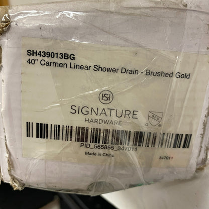 Signature Hardware 40" Carmen Linear Shower Drain - Brushed Gold