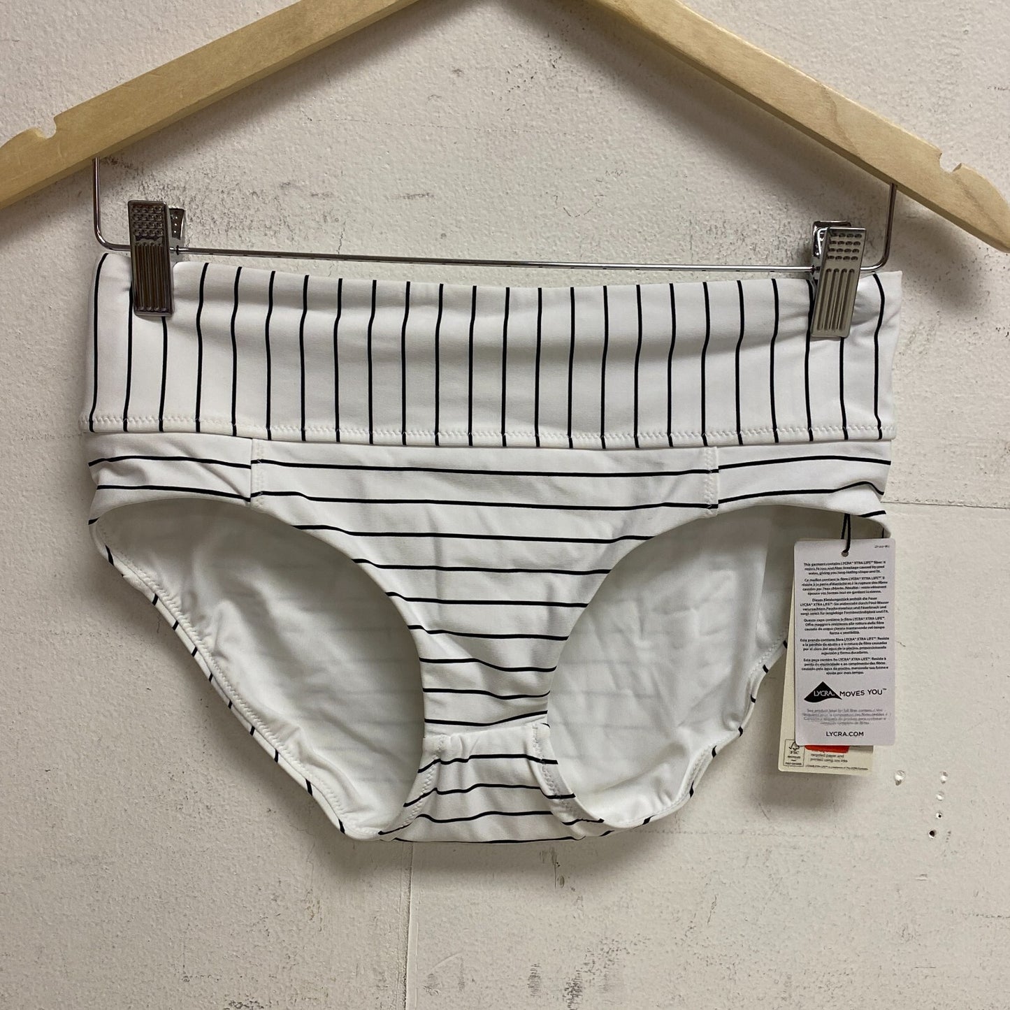 CALIA Women's Swim Collection Mid Rise Boyshort Striped Black/White WSA21502PRTX