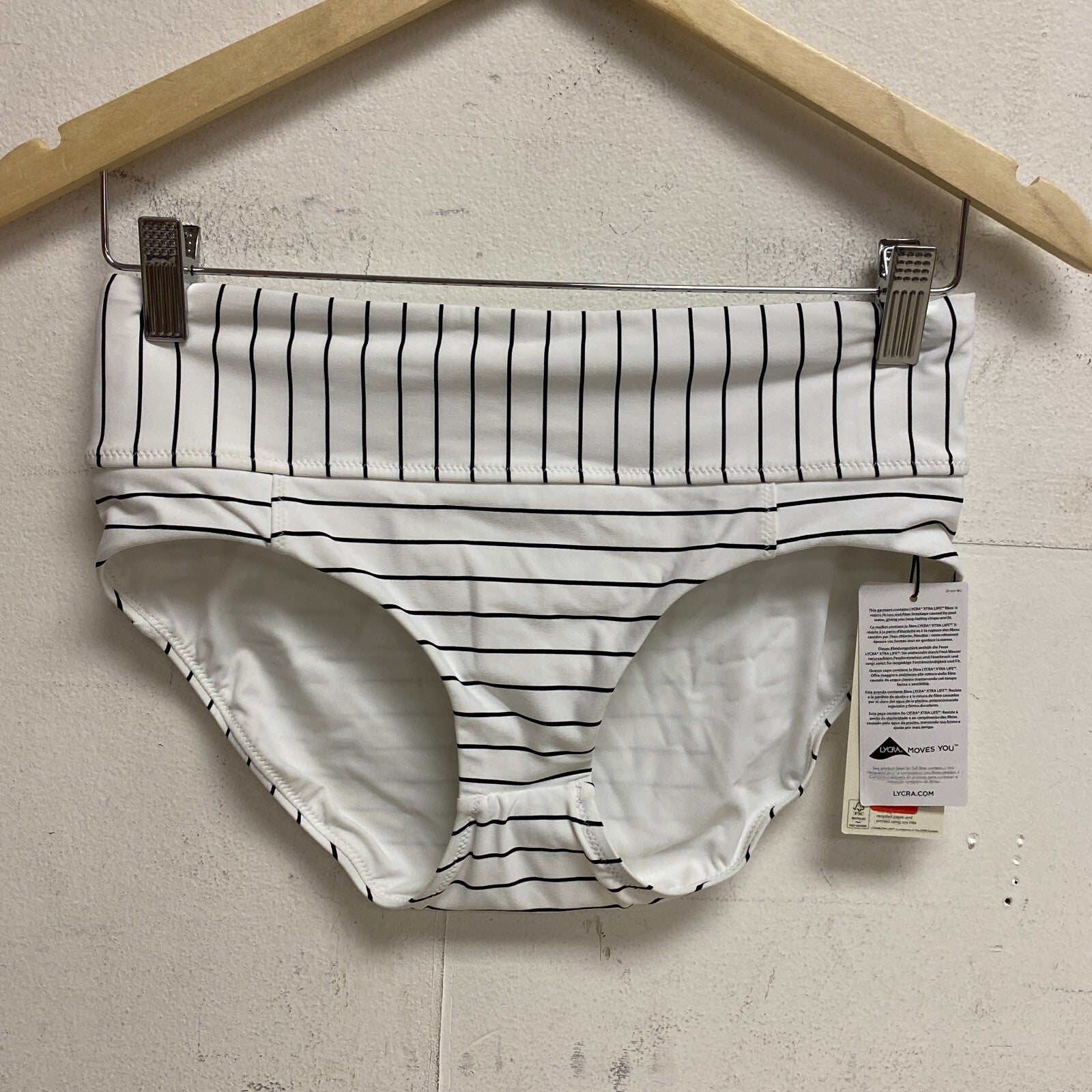 CALIA Women's Swim Collection Mid Rise Boyshort Striped Black/White WSA21502PRTX