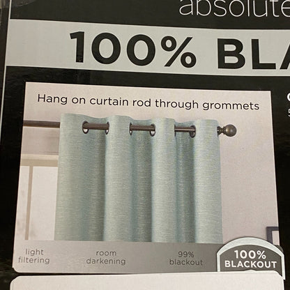 Eclipse Absolute Zero - 100% Blackout One Grommet Panel Curtains 50"x84" - Jade