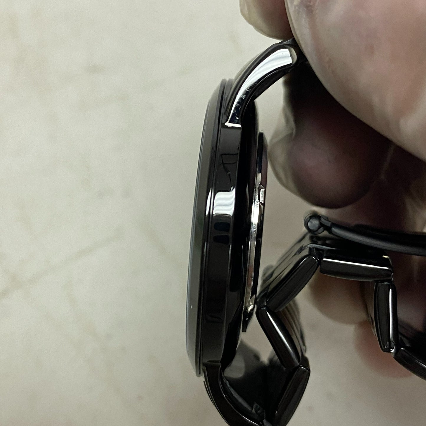 Armitron Steel Watch Men 42mm Black Round Dial 50M Stainless 6.5" 20/4962TI