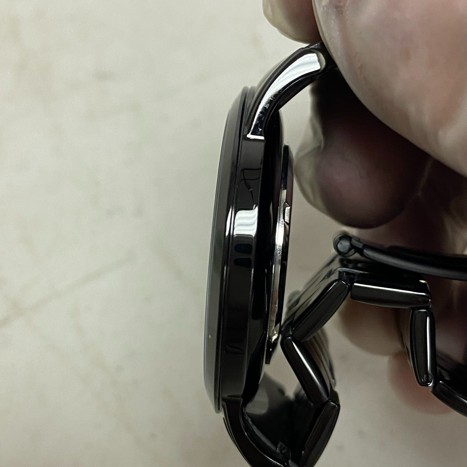 Armitron Steel Watch Men 42mm Black Round Dial 50M Stainless 6.5" 20/4962TI