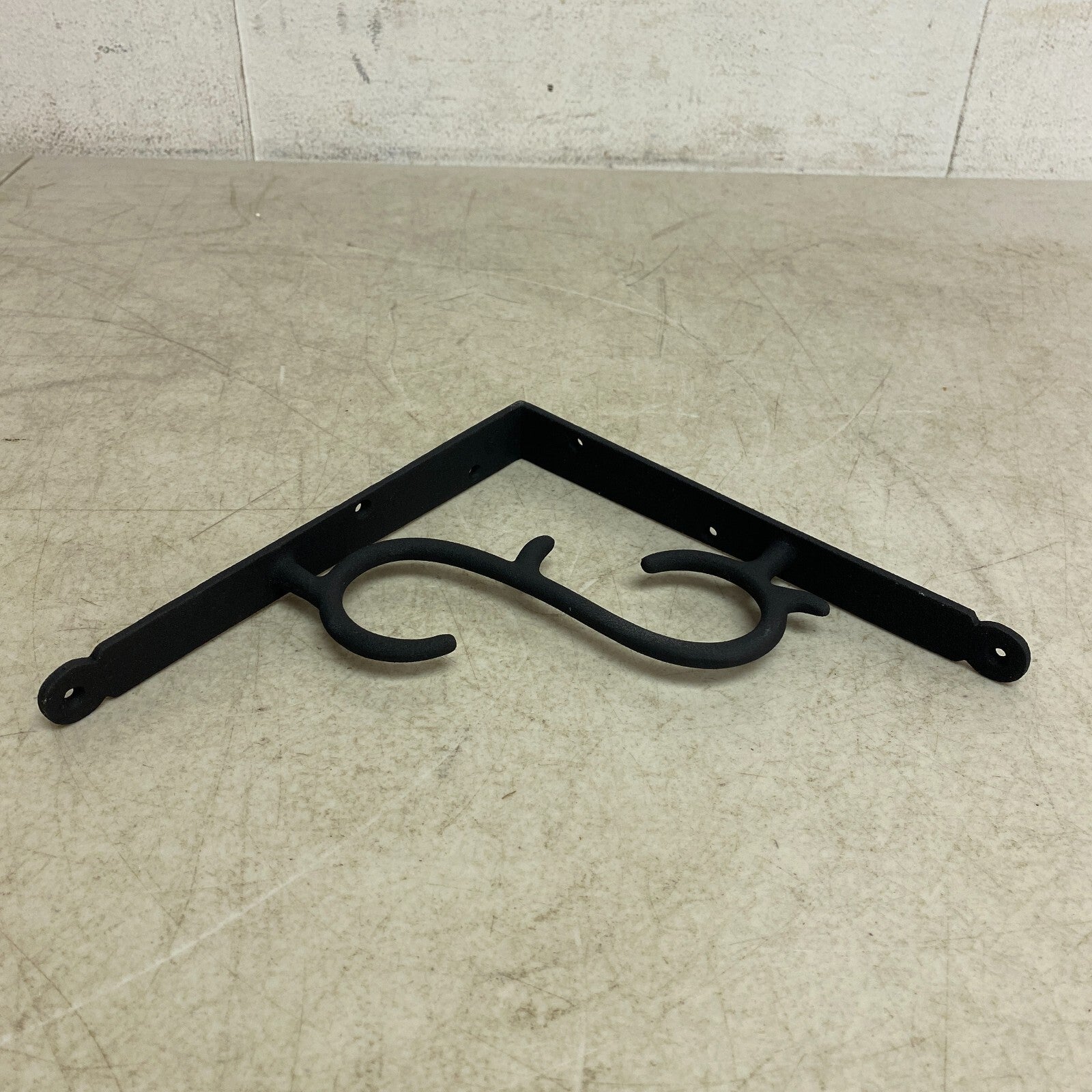 Signature Hardware Simple Scrollwork Cast Iron Shelf Bracket - 8" - Black Powder
