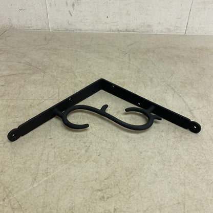 Signature Hardware Simple Scrollwork Cast Iron Shelf Bracket - 8" - Black Powder