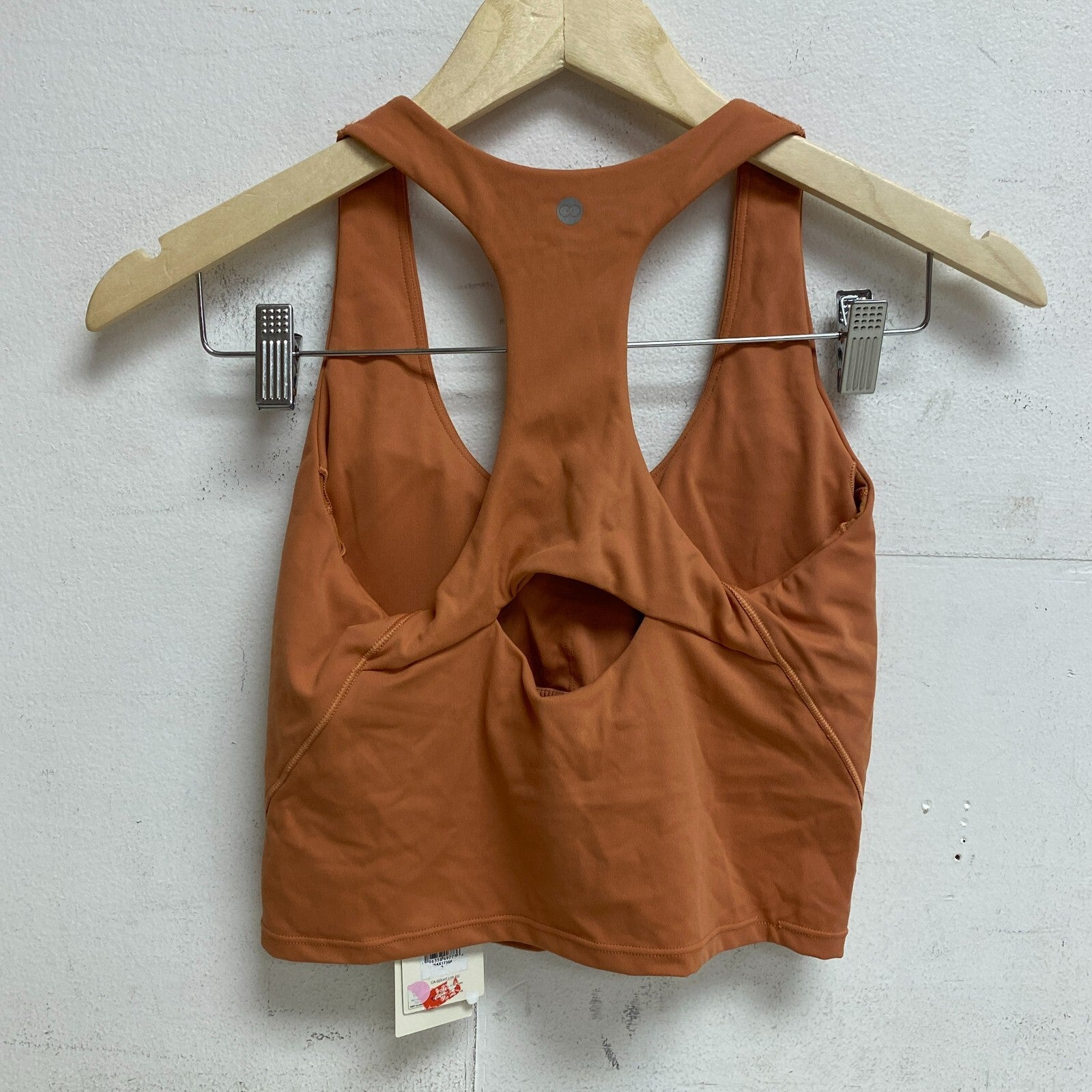 Calia Womens Low Support Crop Brami Apricot Aura Sleeveless Solid WAX17368