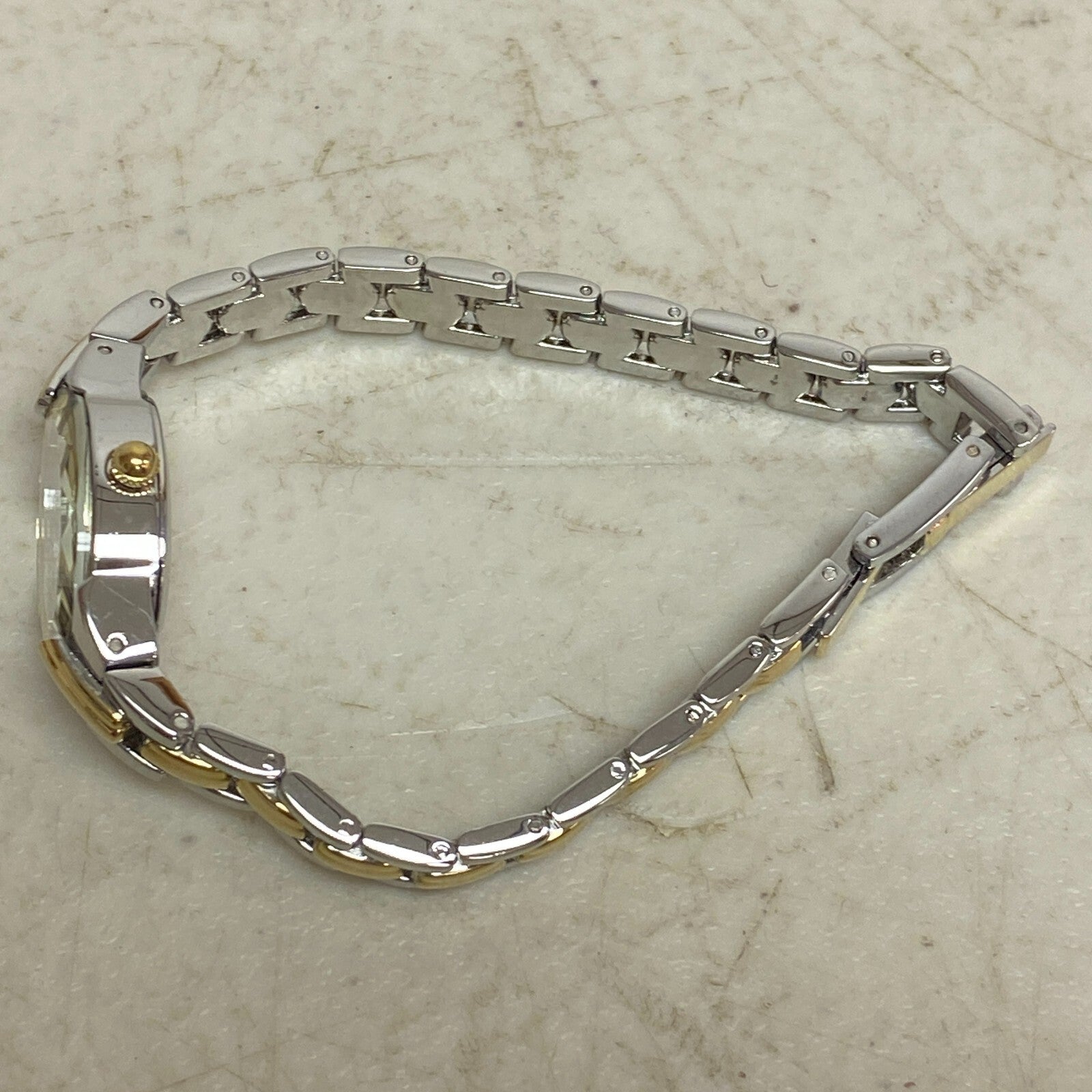 Armitron Women's Bracelet Watch Gold/Silver Band Crystals Bezel 75/3313TTG.