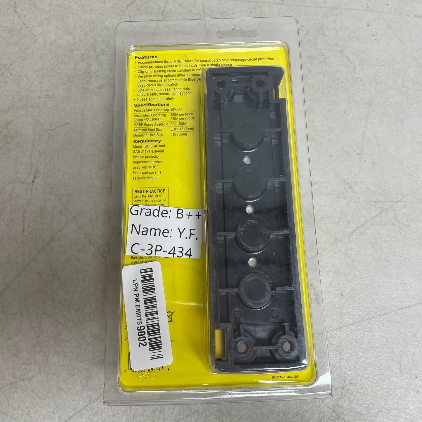 Blue Sea Systems 5196 MRBF 3 Circuit Common Fuse Block for Marine RV Auto