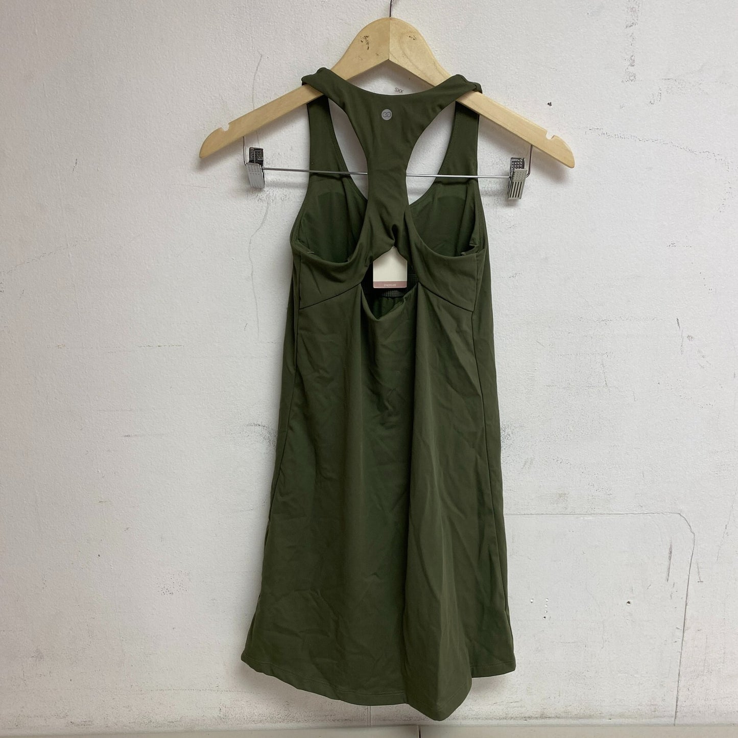 Calia Womens Energized Exercise Dress Dark Olive Solid Sleeveless WAX15035