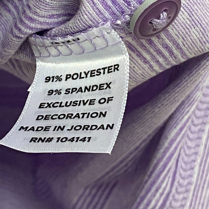 Walter Hagen Mens P11 Fine Line Textured Stipe Polo Bright Amethyst/White
