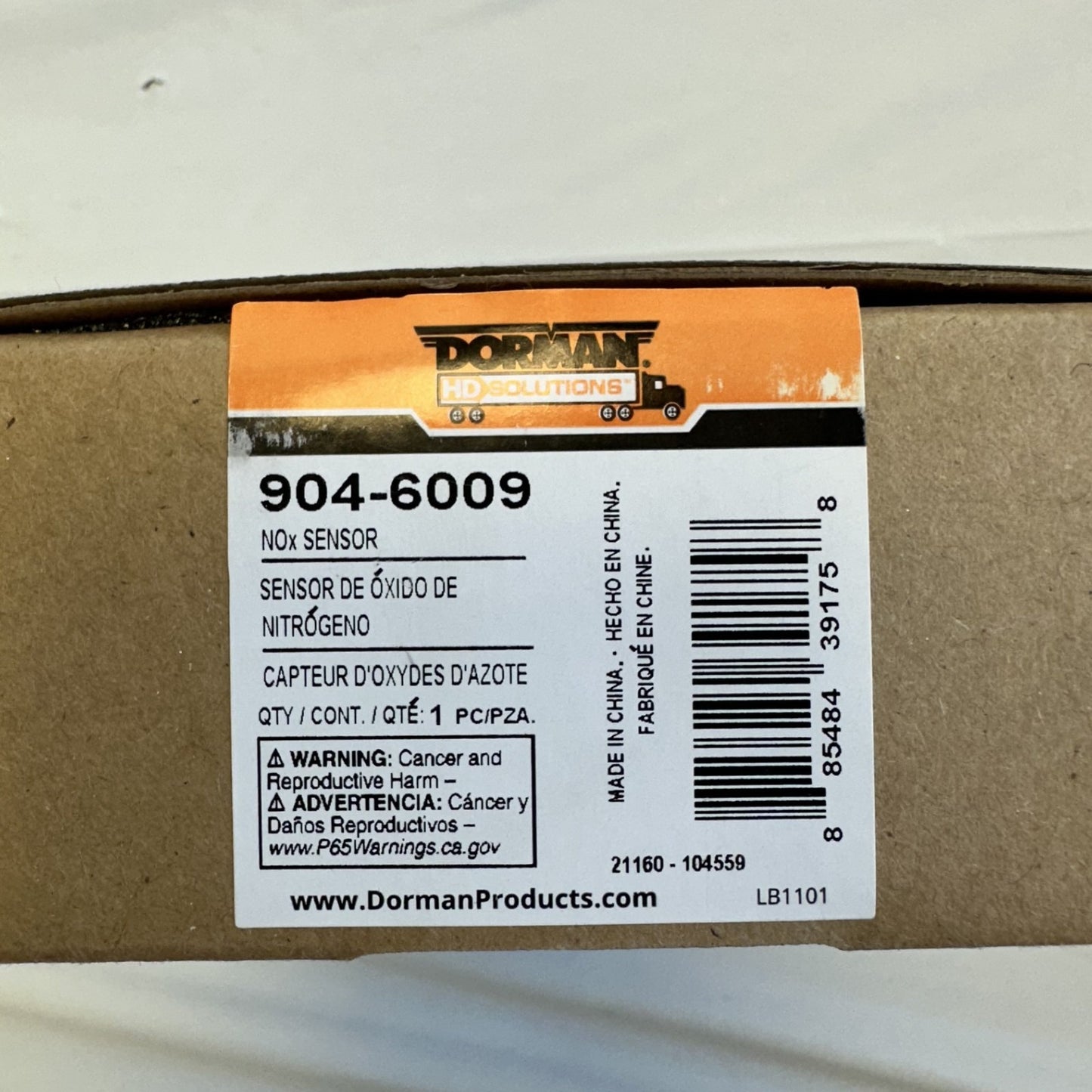 Dorman 904‑6009 Nitrogen Oxide (NOx) Sensor for Diesel Engine Emissions Control