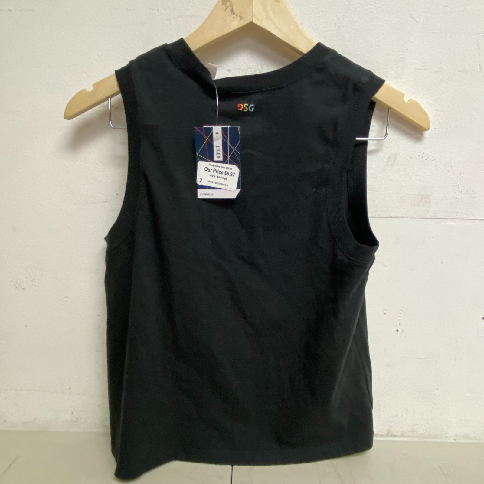 DSG Women's Adult Pride Cotton Muscle Tank Pure Black/United Sports DAW13100PD