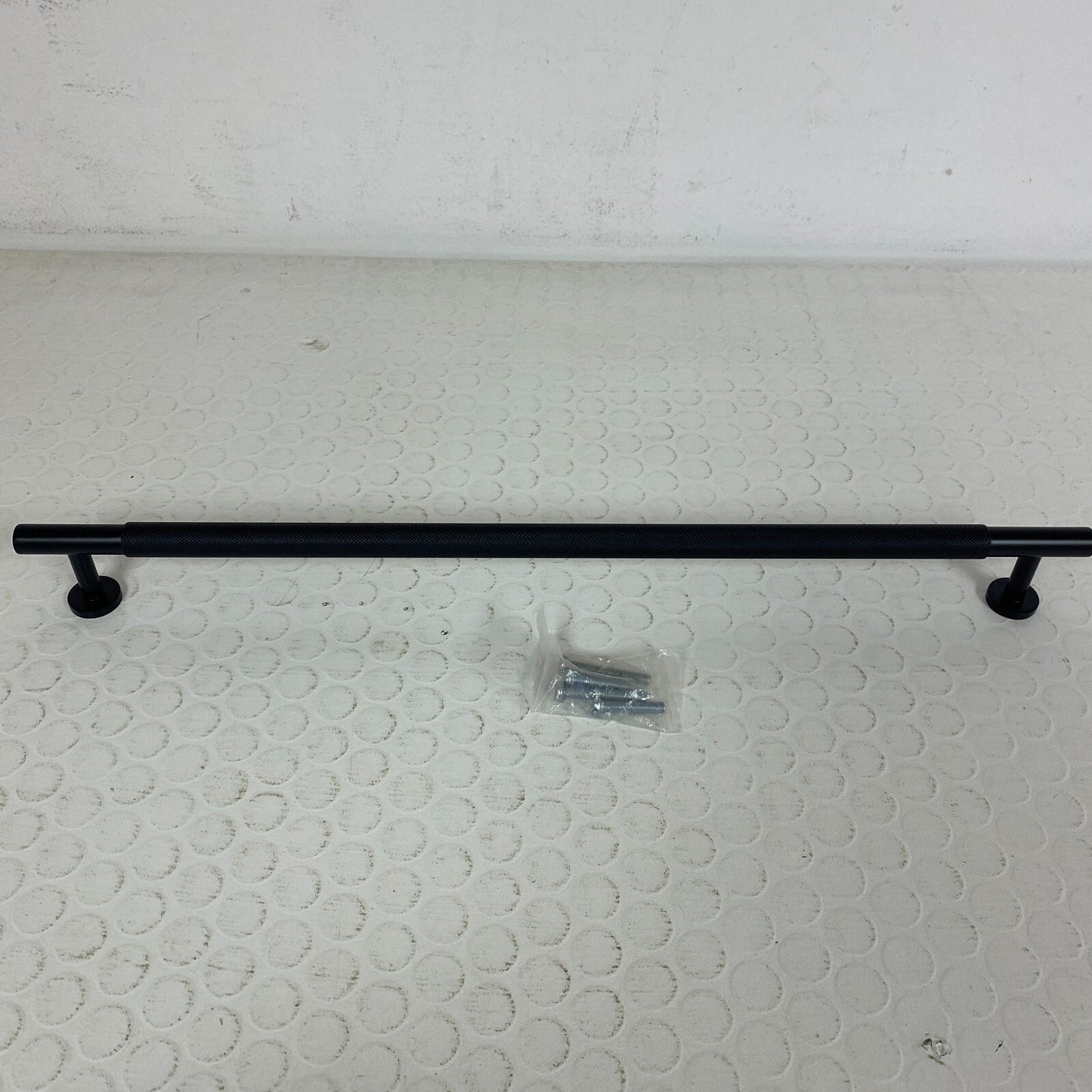 Signature Hardware 18″ Evinger Knurled Brass Appliance Pull Matte Black SH450357