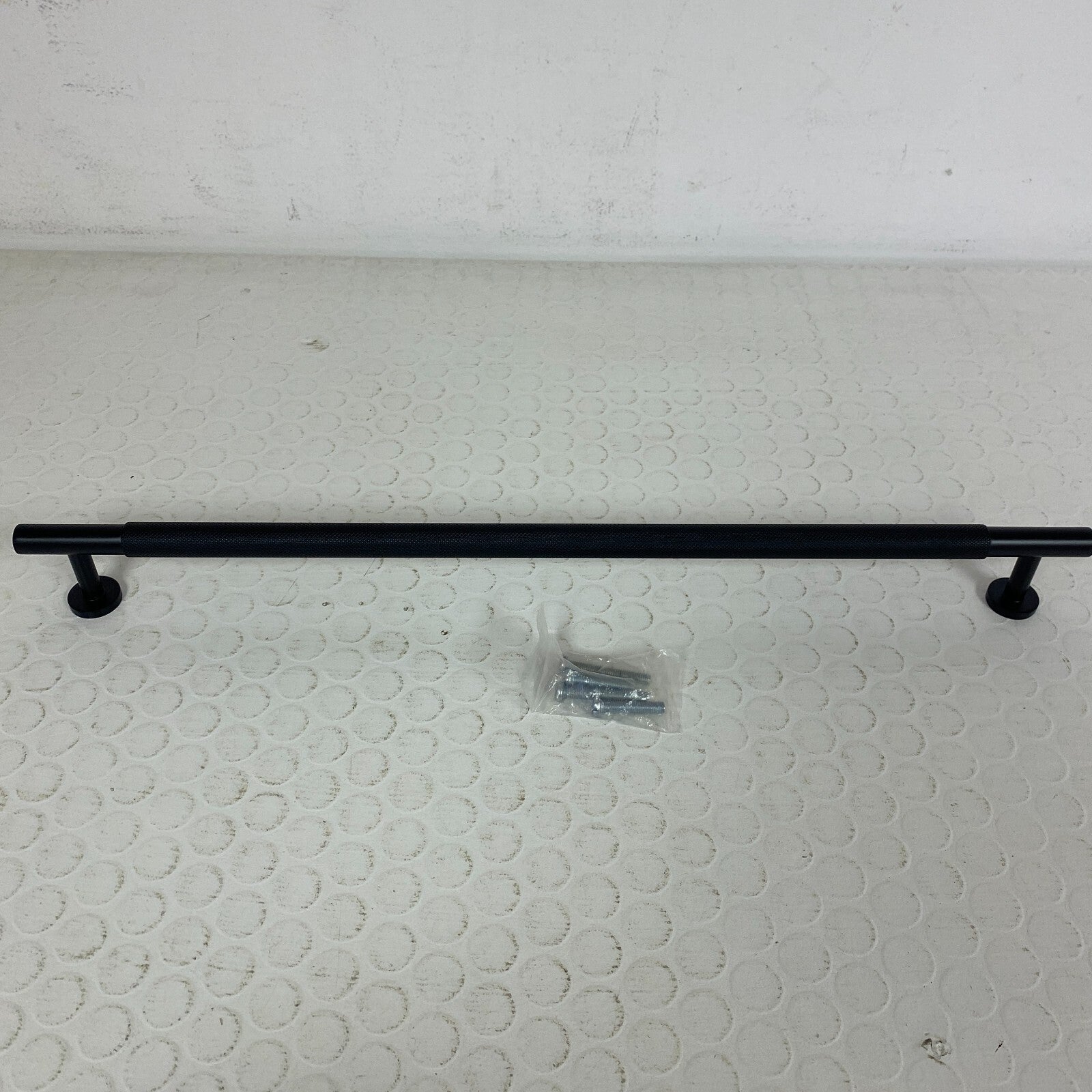 Signature Hardware 18″ Evinger Knurled Brass Appliance Pull Matte Black SH450357