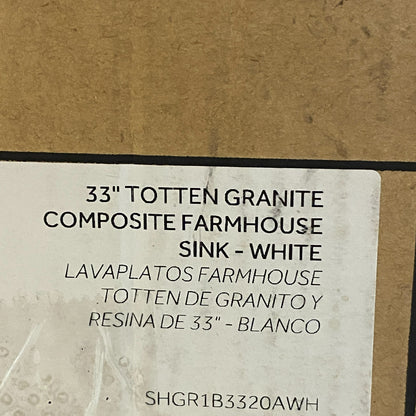 Signature Hardware Totten 33″ Granite Composite Farmhouse Sink Whit SHGR1B3320AW