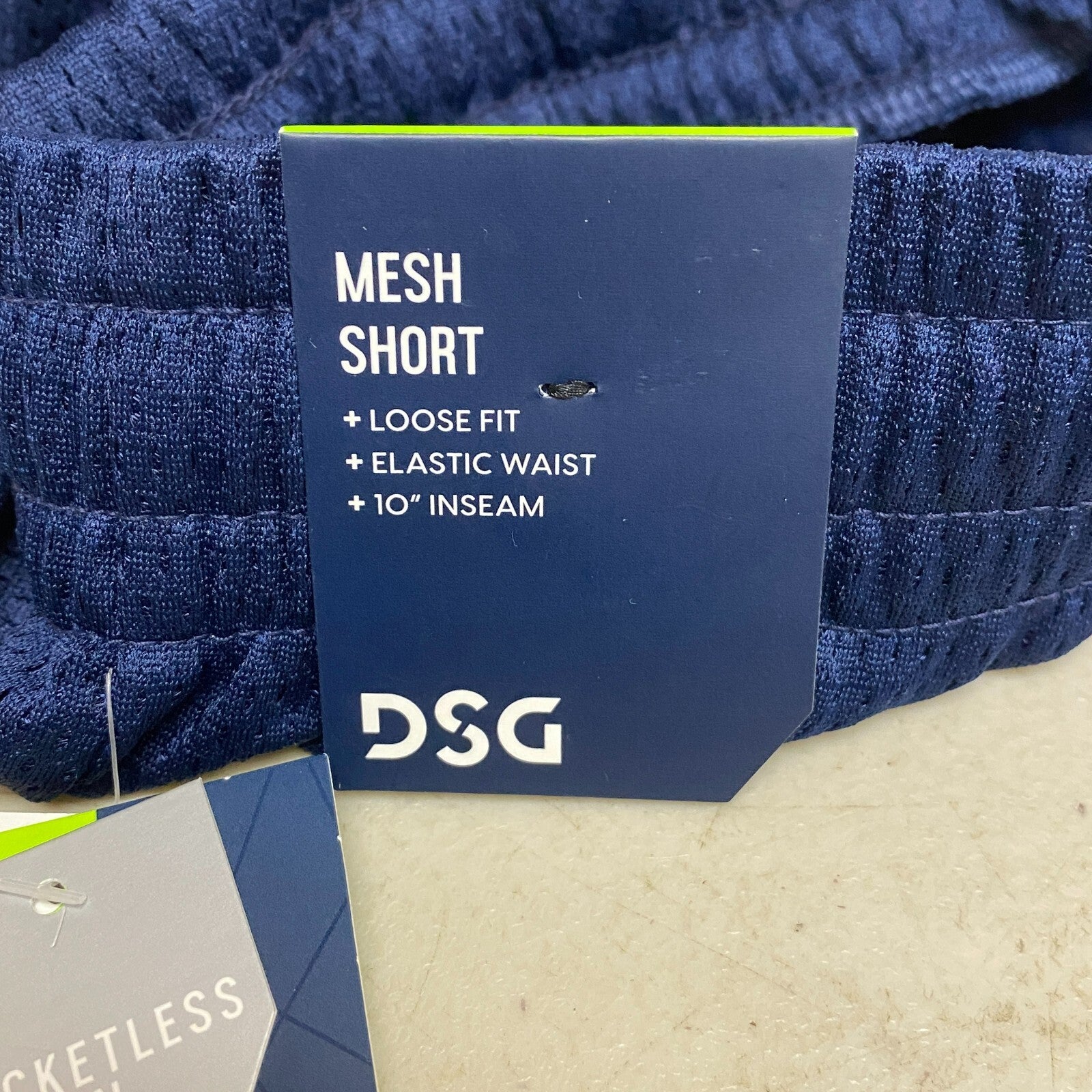 DSG Men's Pocketless Mesh Shorts University Navy DAM20112 Sporty Fitness Trendy