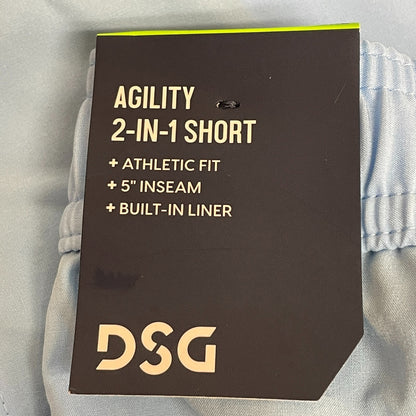 DSG Menâs 2-in-1 Agility Shorts Bright Cerulean / Uni Navy DAM13107