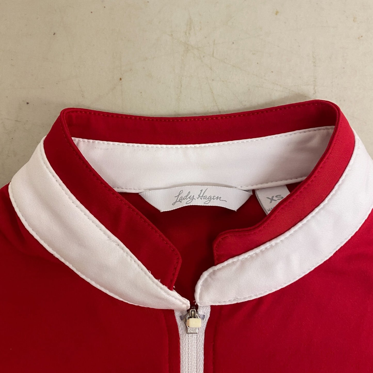 Lady Hagen Womens Contrast Trim Slvs Polo Positive Red WGH11476 BRAND NEW
