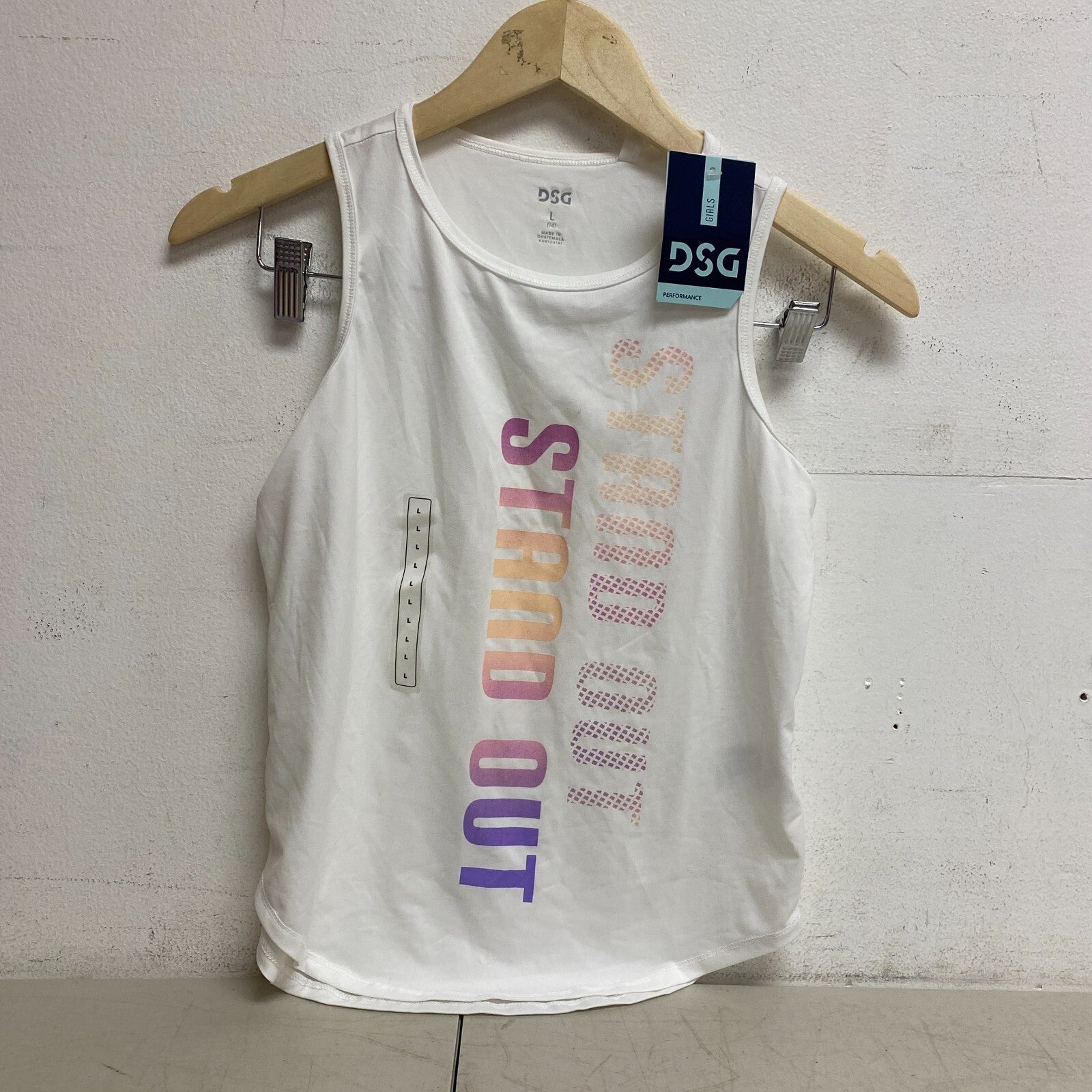 DSG Girl's Performance Relaxed Cute Graphic Tank Pure White Stand Out DAG11103