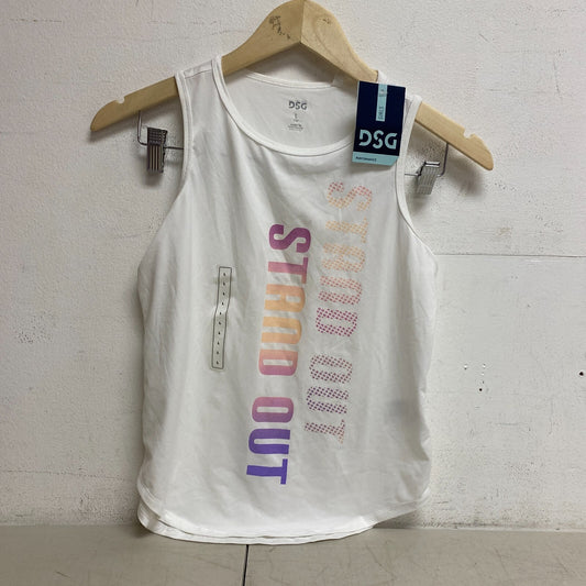 DSG Girl's Performance Relaxed Cute Graphic Tank Pure White Stand Out DAG11103