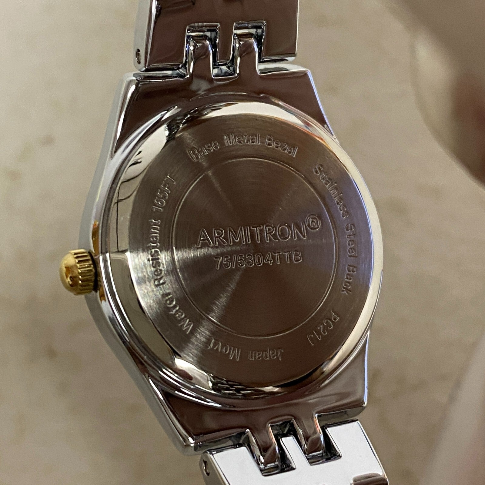 Armitron Women Easy to Read Dial Bracelet Watch Gold/Silver Band 75/5304TB