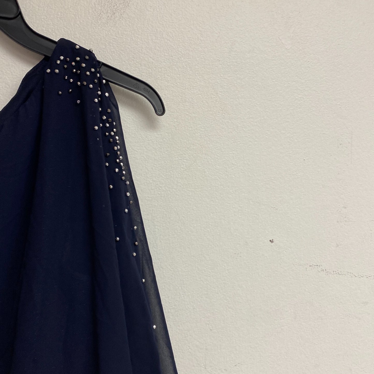 Dj-jaz 3/4 sleeve embellished sheath dress open slit sleeves Size 18 navy blue