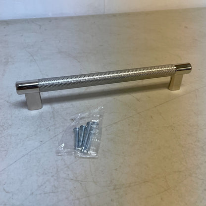 Signature Hardware 8" Jerico Cabinet Pull Polished Nickel/Stainless Steel