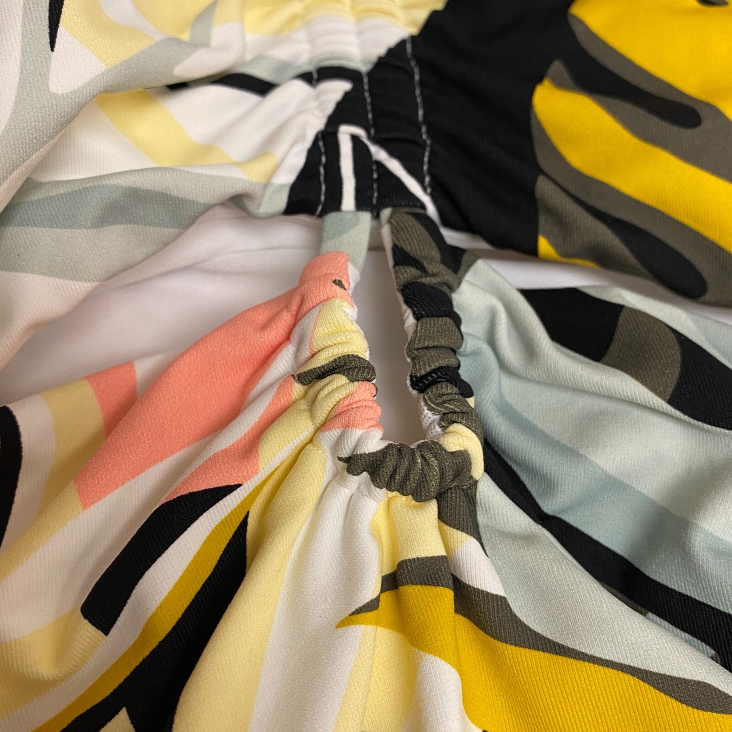 Calia Women's tummy Control Shirred Cut Out Floral One Piece Swimsuit Multi Palm