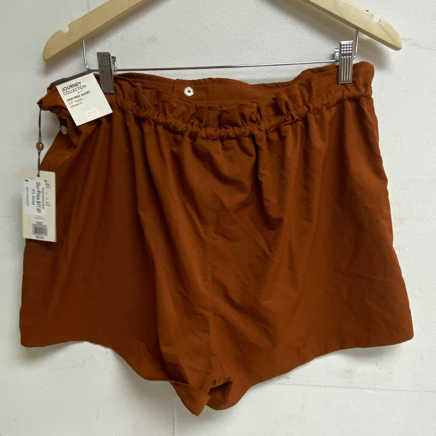 Calia Womens Woven Paperbag Short Caramelized Walnut Relaxed Solid WAX12303