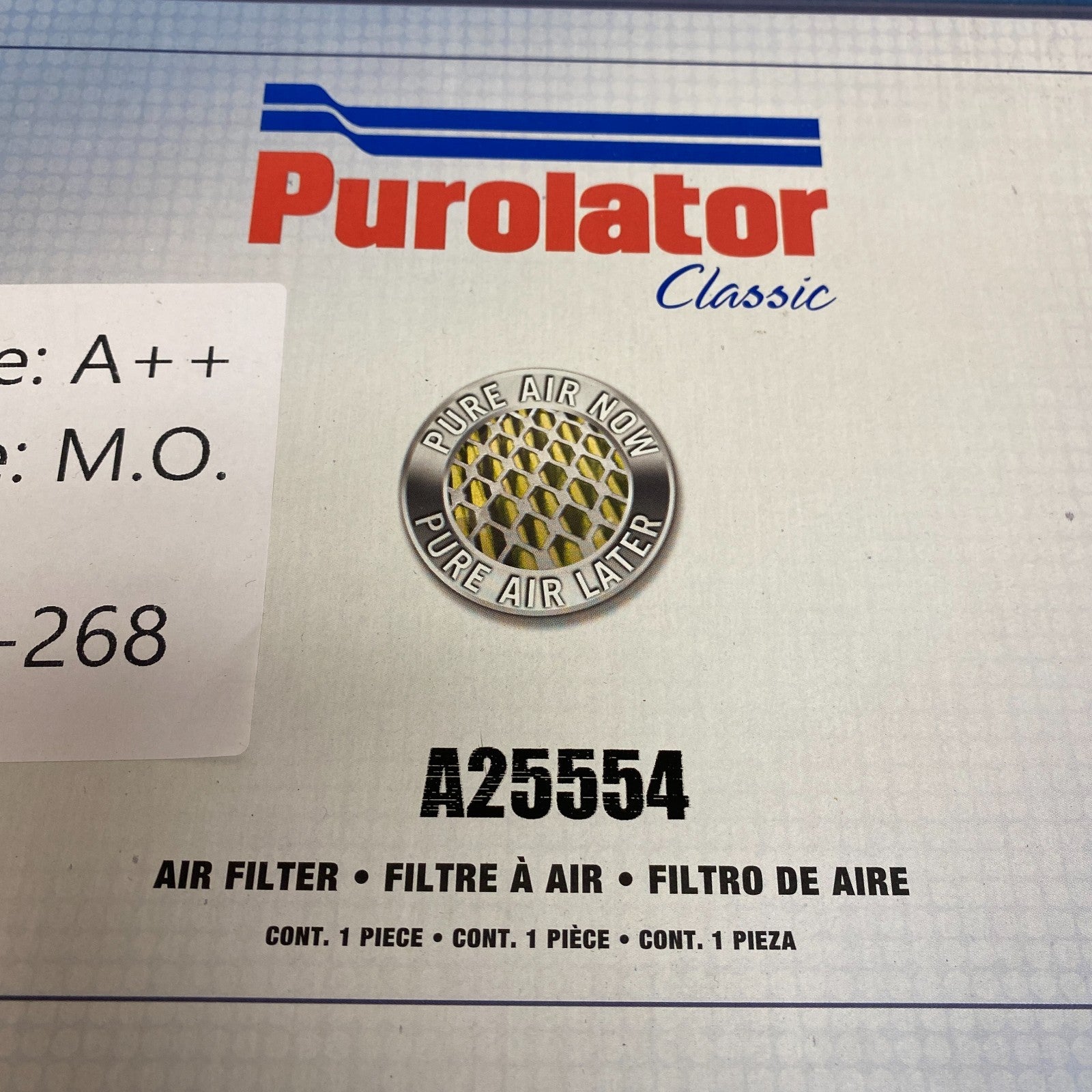 Purolator Classic Engine Air Filter A25554 (Panel style  OEM paper element)