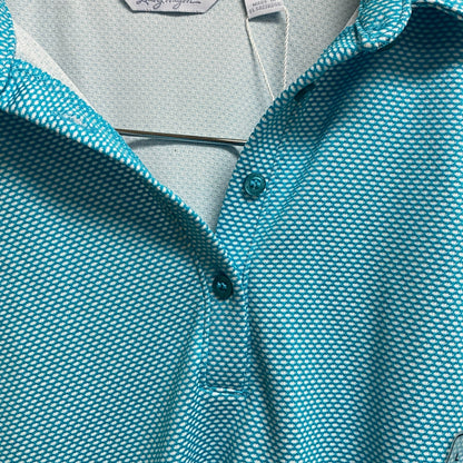 Lady Hagen Jacquard Sleeveless Polo Teal Crush Summer Stylish Trendy WGH11500S23