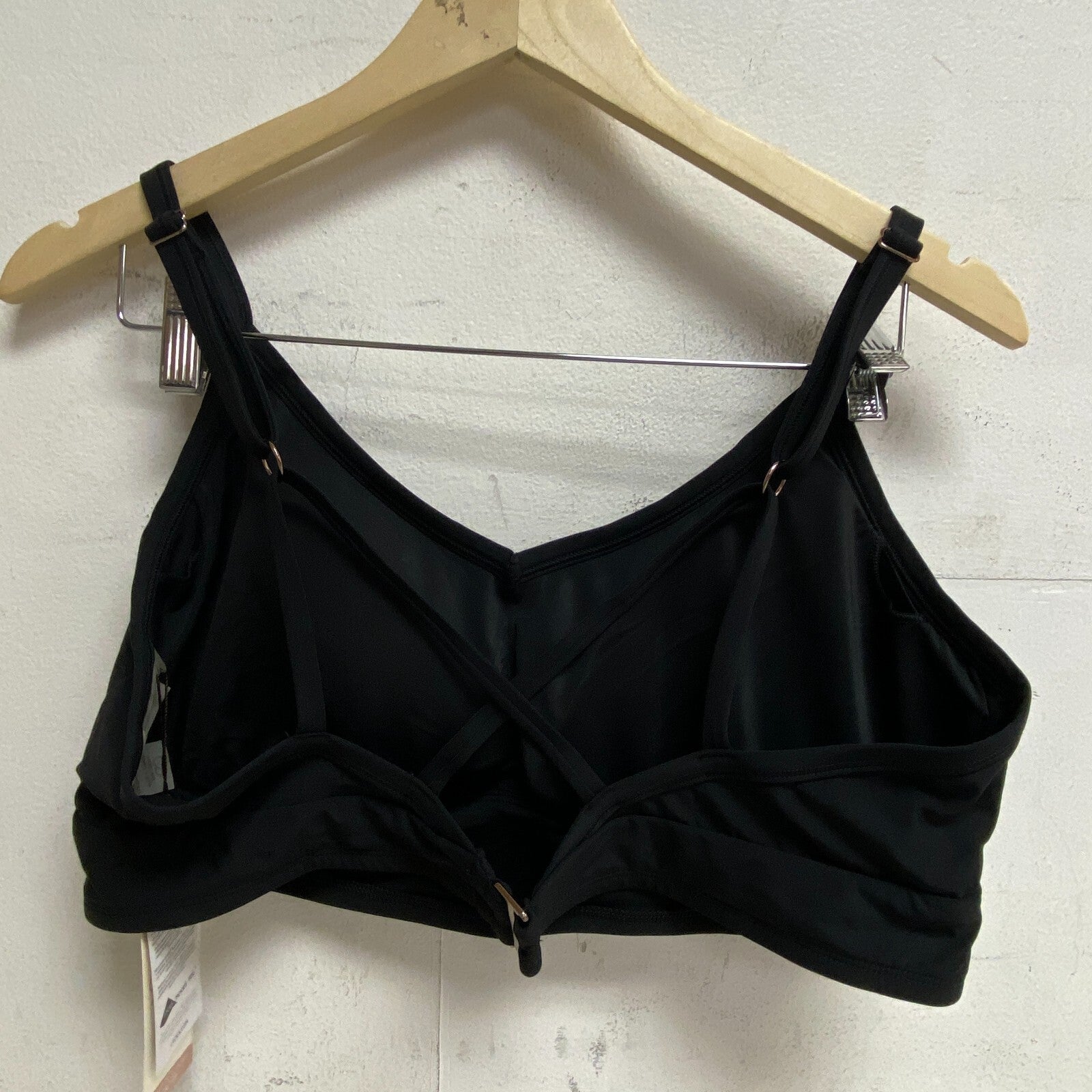 Calia Women's Swim Collection Cross Back Bikini Top Pure Black WSA20210WP New